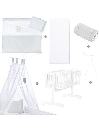 ROBA Cuna Heartbreaker 40x90 cm + equipamiento completo - madera lacada blanca