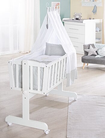 ROBA Cuna Heartbreaker 40x90 cm + equipamiento completo - madera lacada blanca