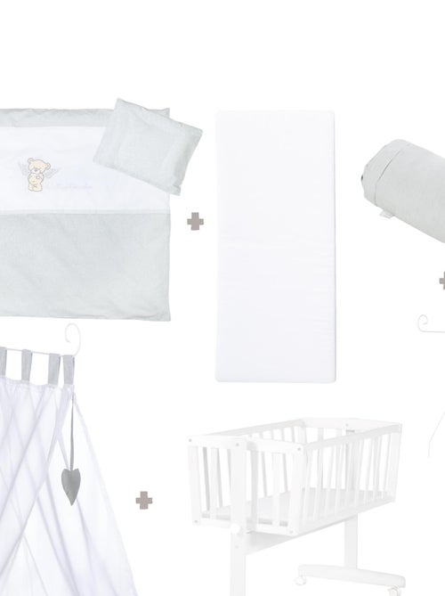 ROBA Cuna Heartbreaker 40x90 cm + equipamiento completo - madera lacada blanca - Kiabi