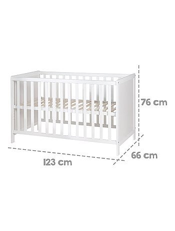 ROBA Cuna multifuncional 60 x 120 cm + equipamiento de cama - Blanco
