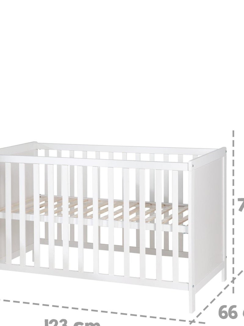 ROBA Cuna multifuncional 60 x 120 cm + equipamiento de cama - Blanco Blanco - Kiabi