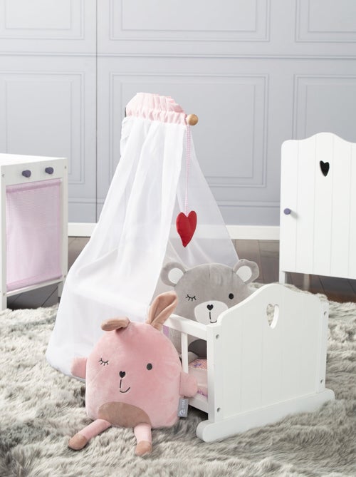 ROBA Cuna para muñecas completa "Fienchen" - incluye textil rosa - lacado - Kiabi