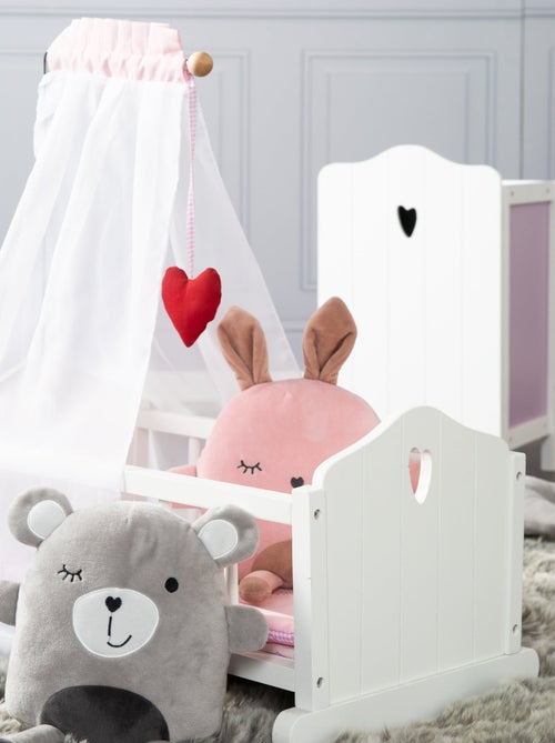 ROBA Cuna para muñecas completa "Fienchen" - incluye textil rosa - lacado - Kiabi