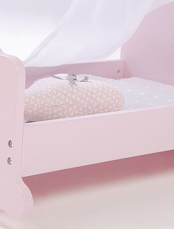 ROBA Cuna para muñecas completa "Princesa Sophie" - incluye textil - rosa/gris
