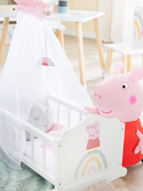 ROBA Cuna para muñecas 'Peppa Pig' en madera - incluye ropa de cama - diseño arcoíris - Kiabi