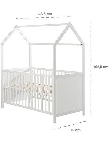 ROBA Cuna tipo casita evolutiva 70x140 - certificada FSC - convertible - altura ajustable