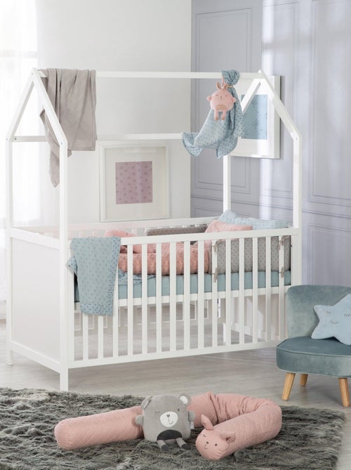 ROBA Cuna tipo casita evolutiva 70x140 - certificada FSC - convertible - altura ajustable - madera - Kiabi