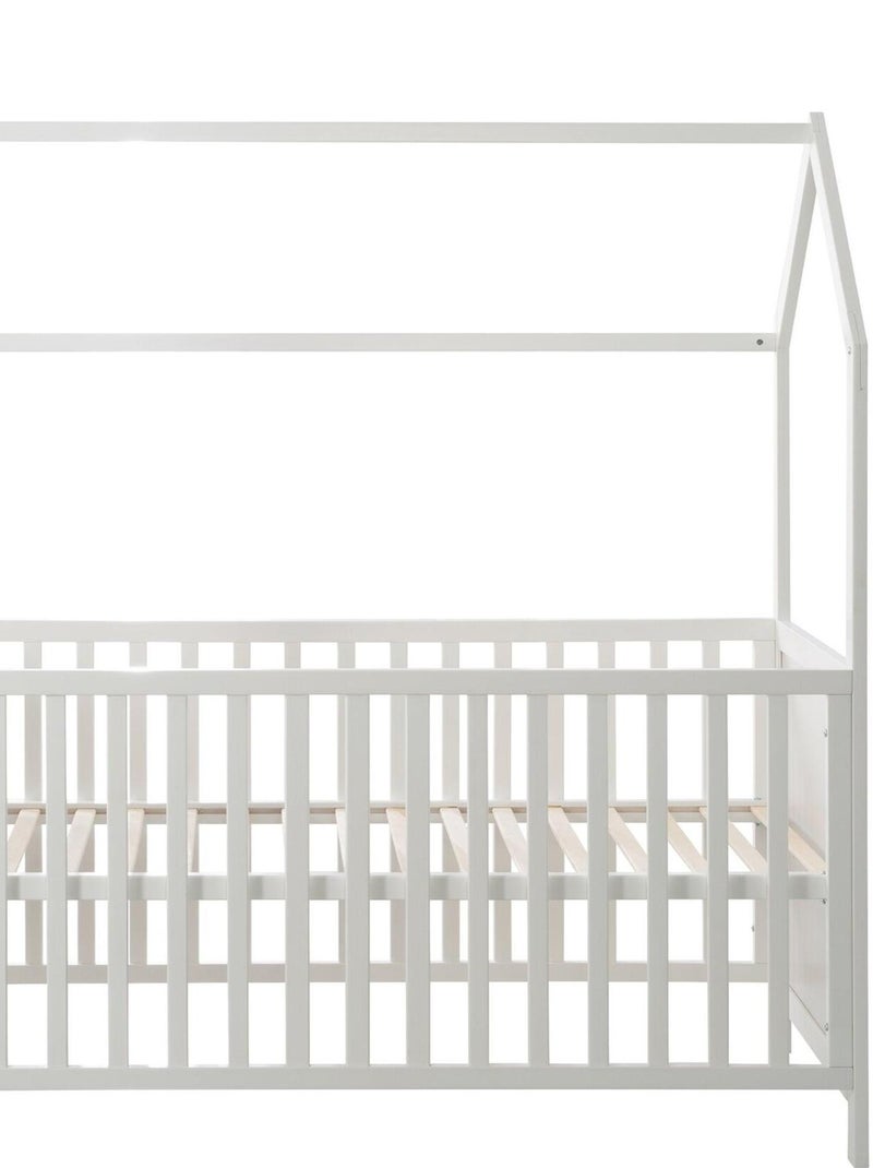 ROBA Cuna tipo casita evolutiva 70x140 - certificada FSC - convertible - altura ajustable - madera Blanco - Kiabi