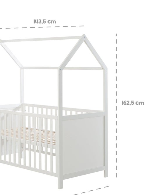 ROBA Cuna tipo casita evolutiva 70x140 - certificada FSC - convertible - altura ajustable - madera - Kiabi