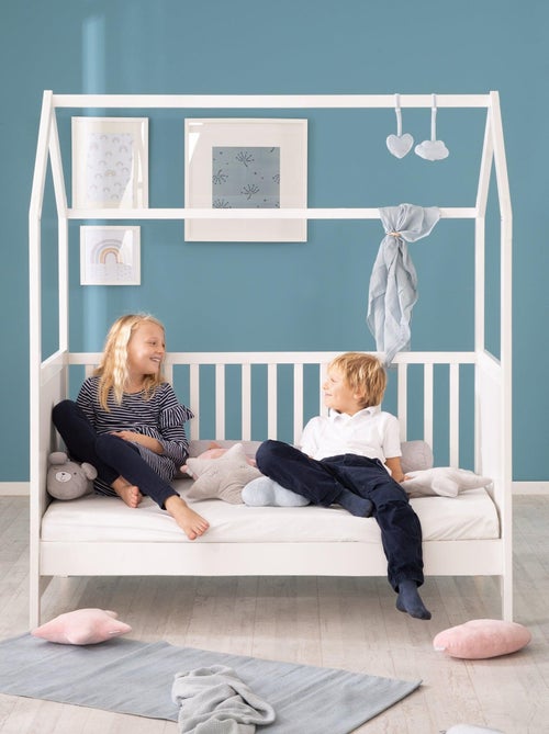 ROBA Cuna tipo casita evolutiva 70x140 - certificada FSC - convertible - altura ajustable - madera - Kiabi