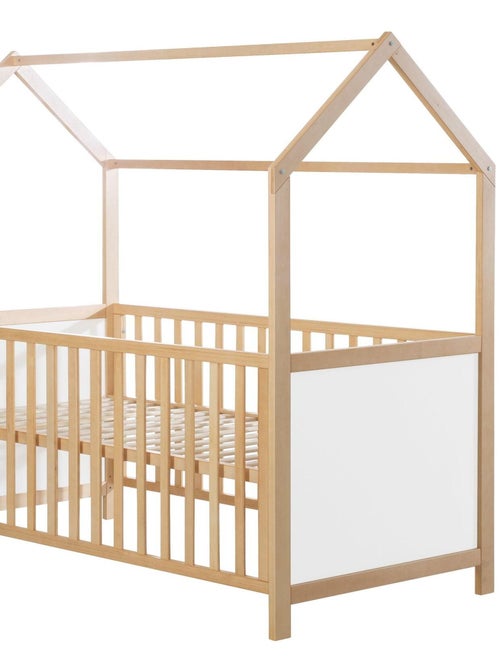 ROBA Cuna tipo casita evolutiva 70x140 - certificada FSC - convertible - altura ajustable - Kiabi