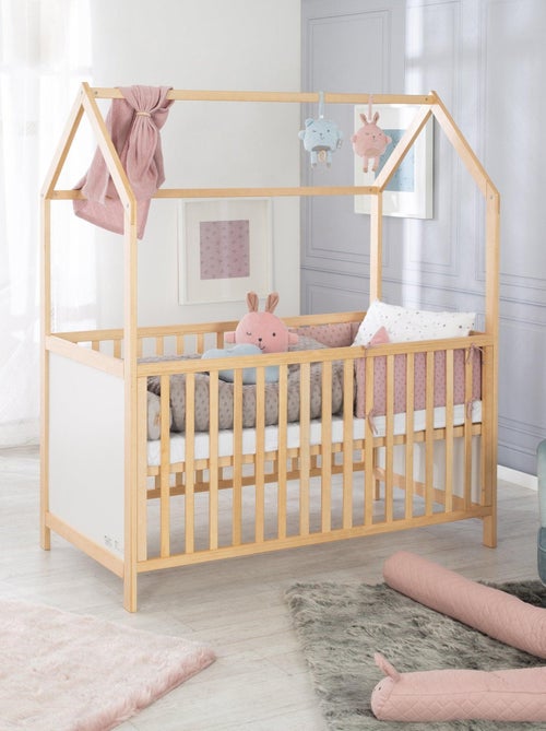 ROBA Cuna tipo casita evolutiva 70x140 - certificada FSC - convertible - altura ajustable - Kiabi