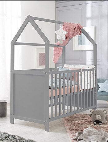 ROBA Cuna tipo casita evolutiva 70x140 - certificada FSC - convertible - altura ajustable