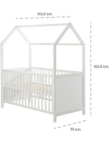 ROBA Cuna tipo casita evolutiva 70x140 - certificada FSC - convertible - altura ajustable
