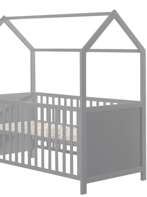 ROBA Cuna tipo casita evolutiva 70x140 - certificada FSC - convertible - altura ajustable - Kiabi
