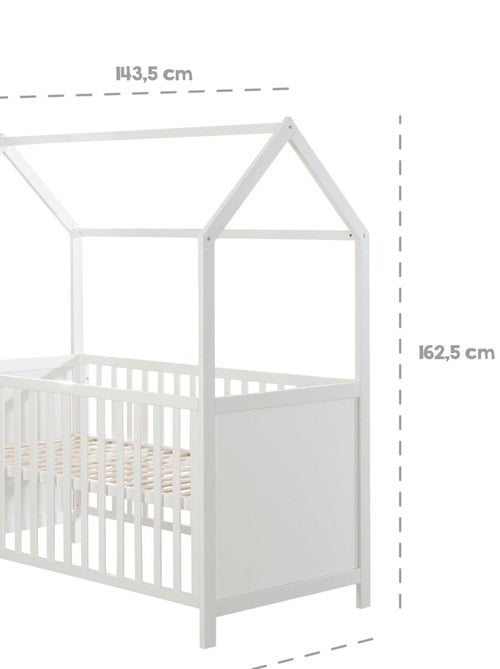 ROBA Cuna tipo casita evolutiva 70x140 - certificada FSC - convertible - altura ajustable - Kiabi