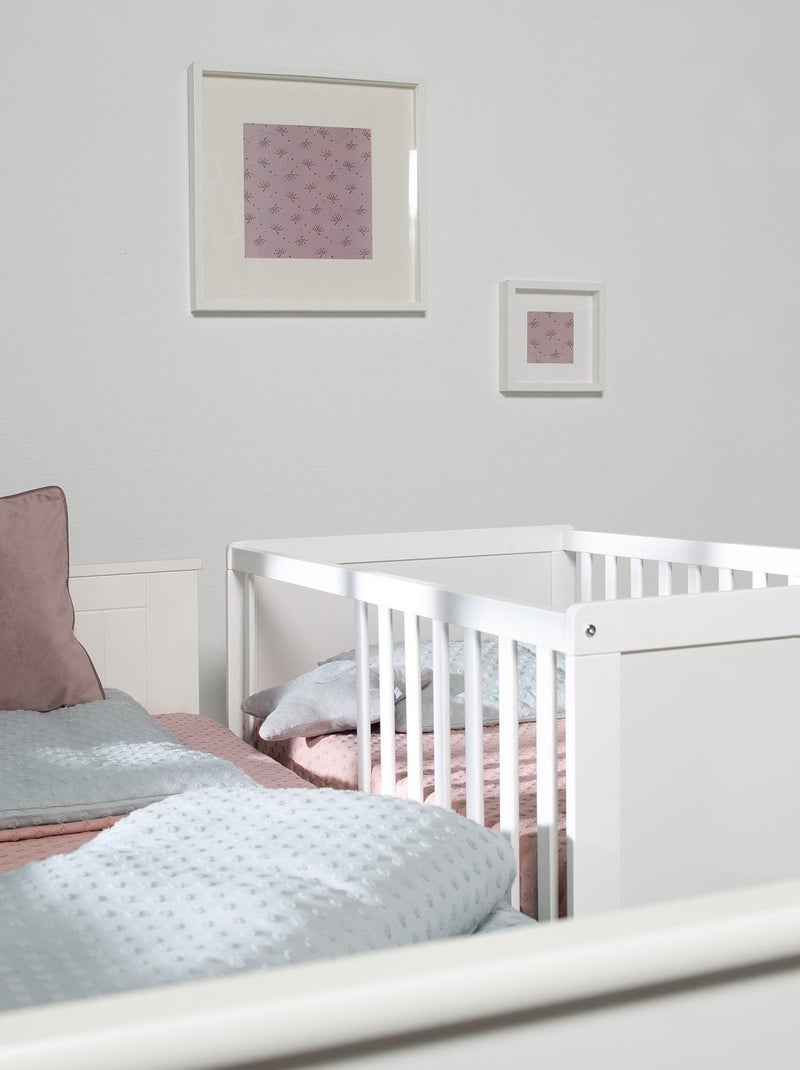 ROBA Cuna y colecho 60 x 120 cm + colchón y somier - Altura ajustable - Blanco Blanco - Kiabi