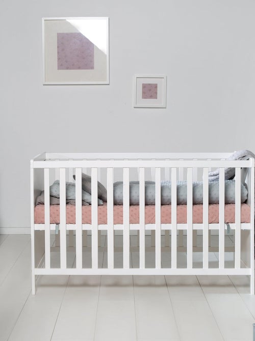 ROBA Cuna y colecho 60 x 120 cm + colchón y somier - Altura ajustable - Blanco - Kiabi