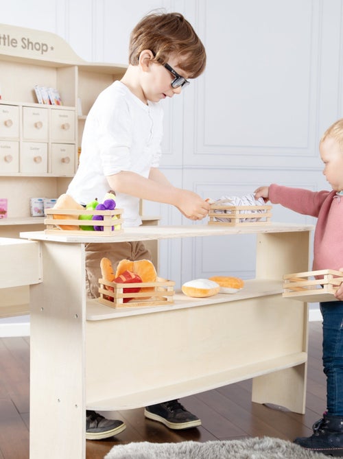 ROBA Gran tienda infantil en madera con estantes y 6 cajones + 2 mostradores - Kiabi