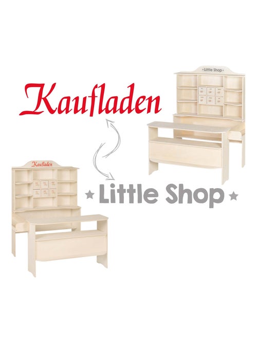 ROBA Gran tienda infantil en madera con estantes y 6 cajones + 2 mostradores - Kiabi