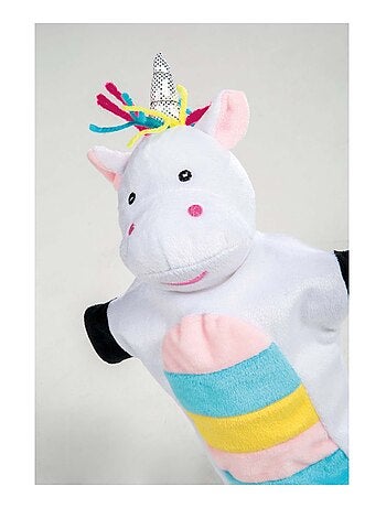 ROBA Juego de 4 marionetas en tela y fieltro - unicornio, princesa, dragón, caballero