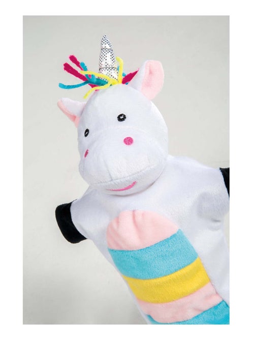 ROBA Juego de 4 marionetas en tela y fieltro - unicornio, princesa, dragón, caballero - Kiabi