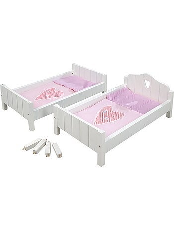 ROBA Litera para muñecas gemelas en madera "Fienchen" - separable en 2 camas - lacado blanco