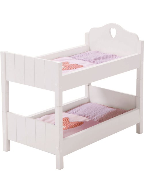 ROBA Litera para muñecas gemelas en madera "Fienchen" - separable en 2 camas - lacado blanco - Kiabi