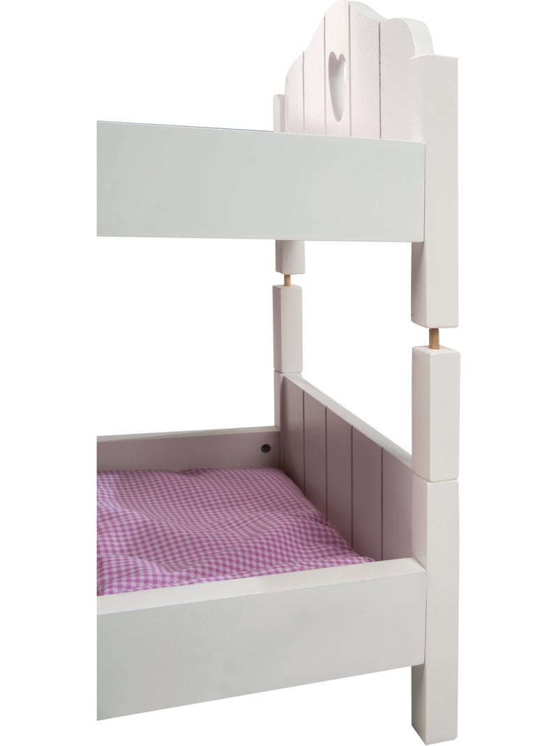 ROBA Litera para muñecas gemelas en madera "Fienchen" - separable en 2 camas - lacado blanco Blanco Rosa - Kiabi