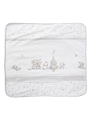 ROBA Manta acogedora "Sternenzauber" - 80 x 80 cm - Gris claro / Blanco