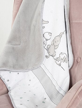 ROBA Manta acogedora "Sternenzauber" - 80 x 80 cm - Gris claro / Blanco