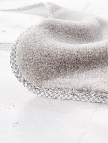 ROBA Manta acogedora "Sternenzauber" - 80 x 80 cm - Gris claro / Blanco