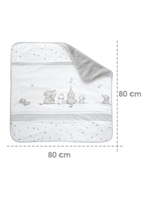 ROBA Manta acogedora "Sternenzauber" - 80 x 80 cm - Gris claro / Blanco - Kiabi