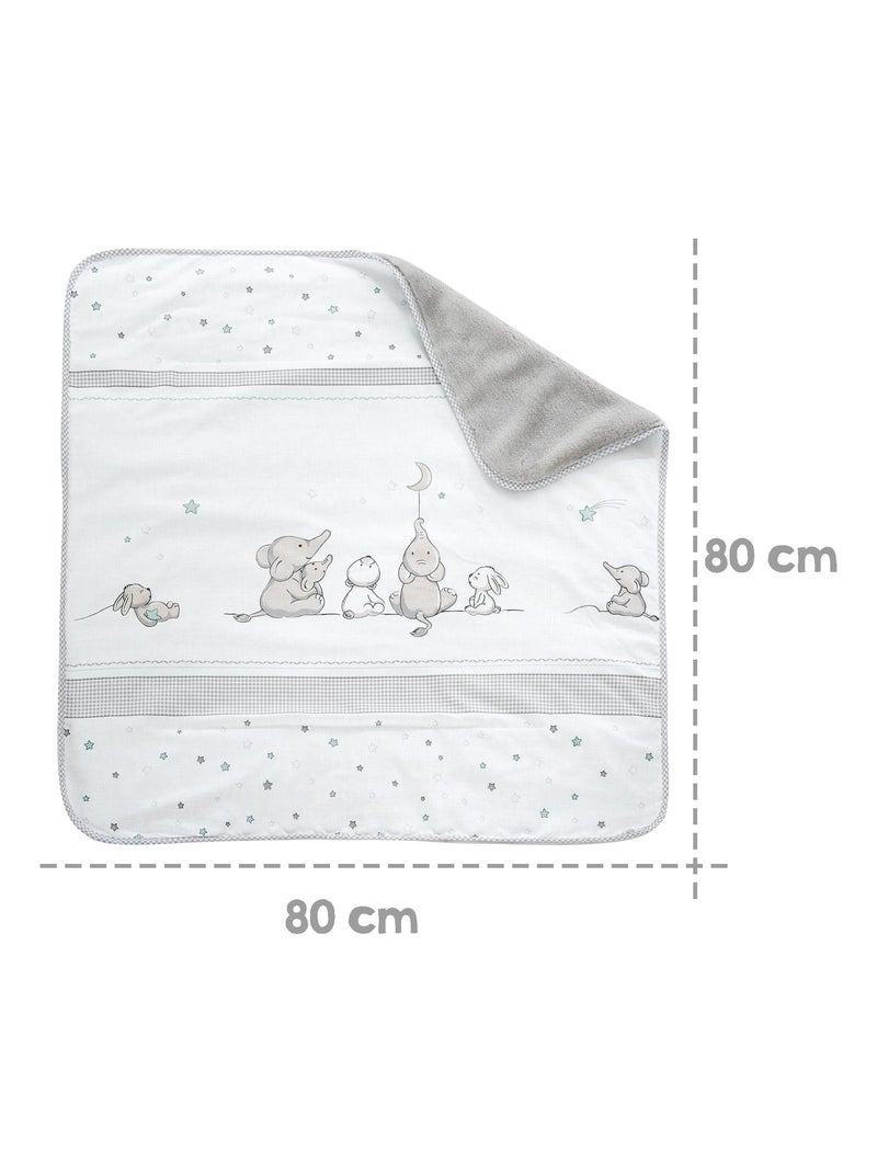 ROBA Manta acogedora "Sternenzauber" - 80 x 80 cm - Gris claro / Blanco Gris - Kiabi