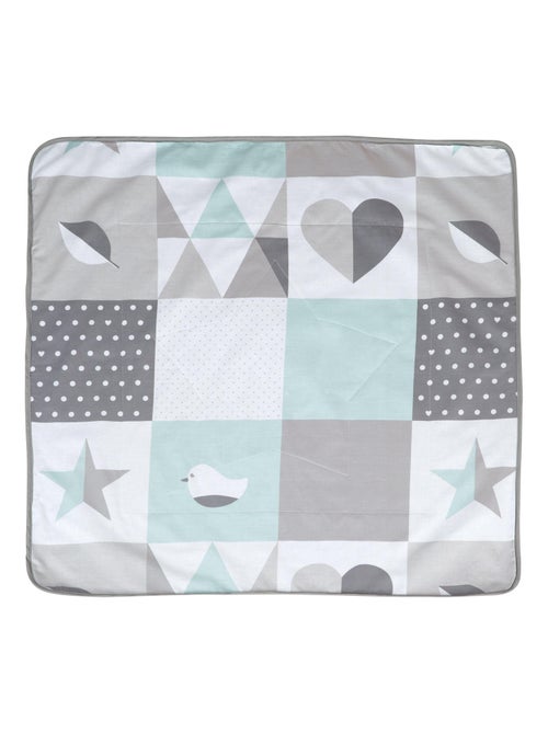 ROBA Manta para bebé "Happy Patch" - 80 x 80 cm - Verde / Gris - Kiabi