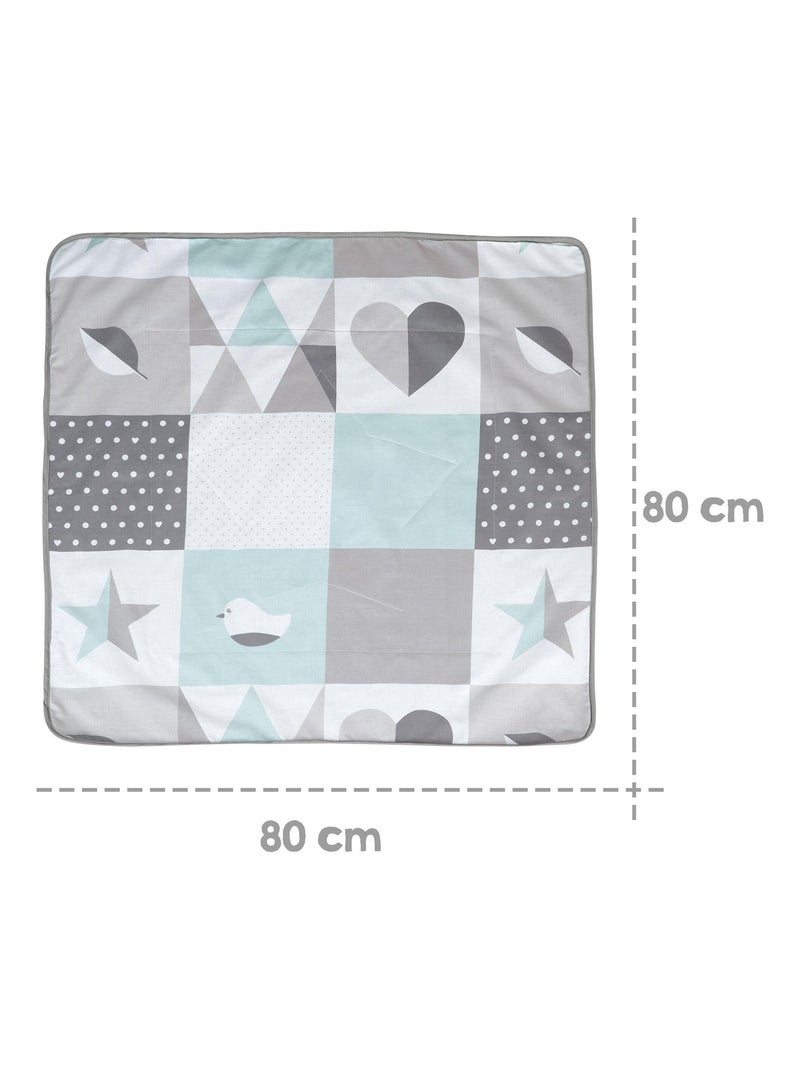 ROBA Manta para bebé "Happy Patch" - 80 x 80 cm - Verde / Gris Verde - Kiabi