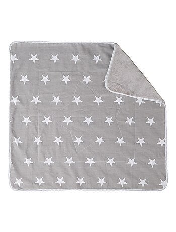 ROBA Manta para bebé "Little Stars" - 80 x 80 cm - Gris / Blanco