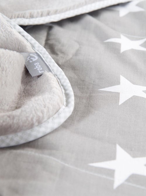 ROBA Manta para bebé "Little Stars" - 80 x 80 cm - Gris / Blanco - Kiabi