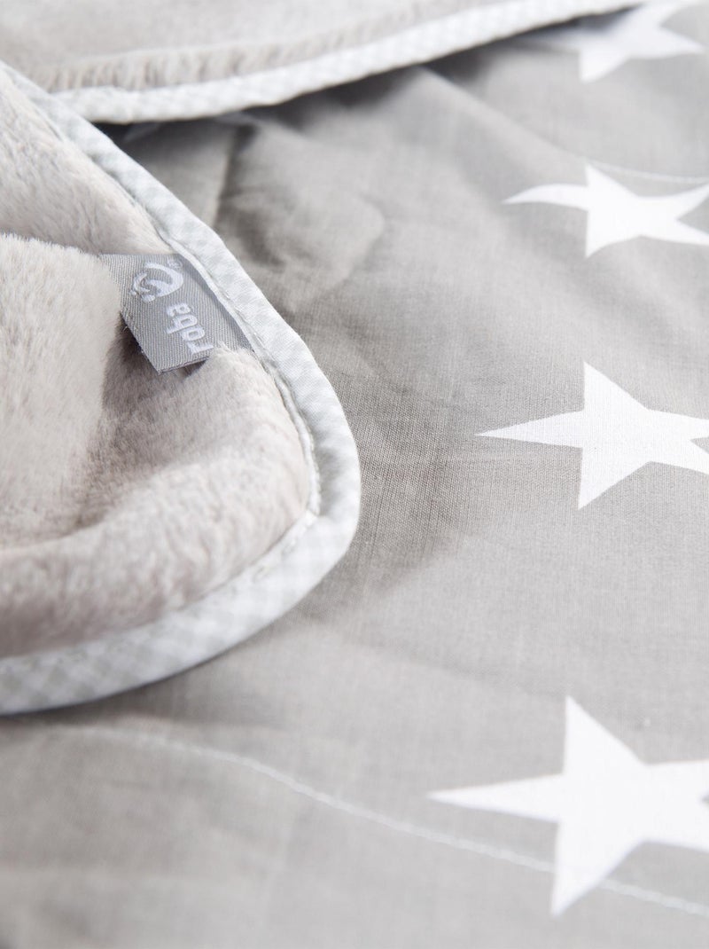 ROBA Manta para bebé "Little Stars" - 80 x 80 cm - Gris / Blanco Gris - Kiabi