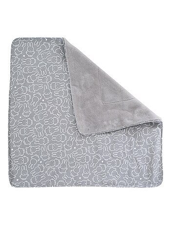 ROBA Manta para bebé "miffy®" - 80 x 80 cm - Gris / Blanco
