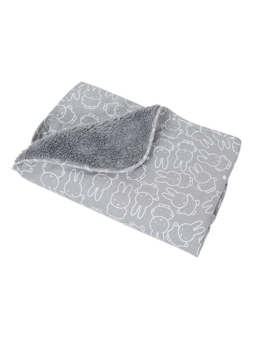 ROBA Manta para bebé "miffy®" - 80 x 80 cm - Gris / Blanco - Kiabi