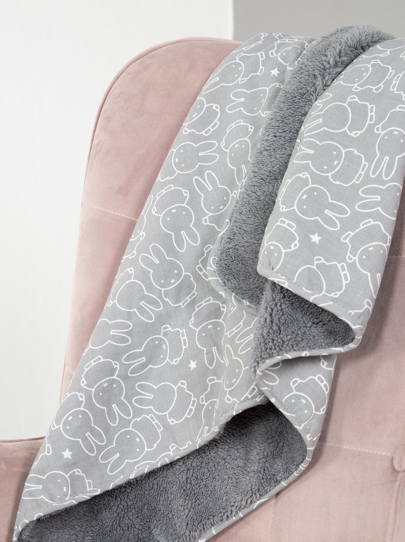 ROBA Manta para bebé "miffy®" - 80 x 80 cm - Gris / Blanco Gris - Kiabi