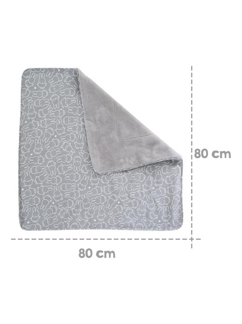 ROBA Manta para bebé "miffy®" - 80 x 80 cm - Gris / Blanco - Kiabi
