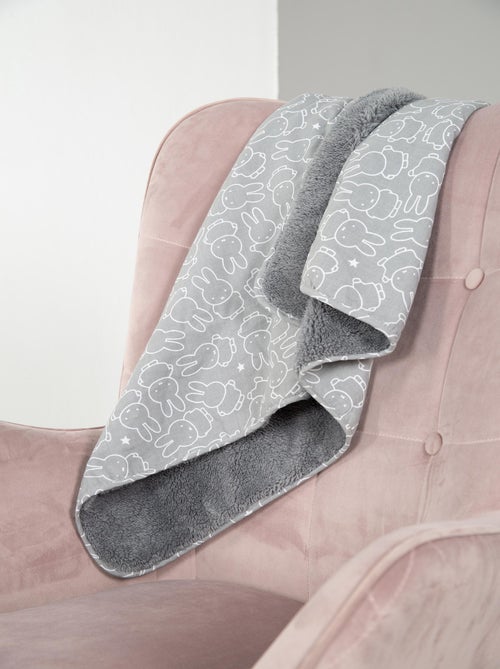 ROBA Manta para bebé "miffy®" - 80 x 80 cm - Gris / Blanco - Kiabi