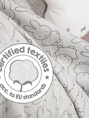 ROBA Manta para bebé "miffy®" - 80 x 80 cm - Gris