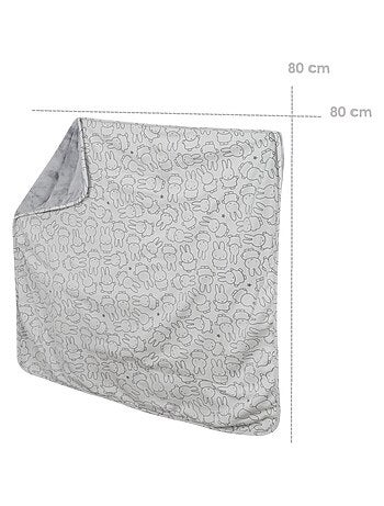 ROBA Manta para bebé "miffy®" - 80 x 80 cm - Gris