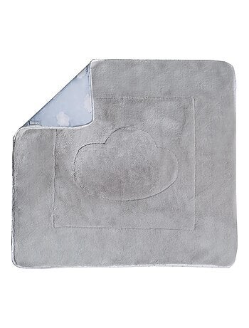 ROBA Manta para bebé "Petit Nuage" - 80 x 80 cm - Azul claro / Blanco