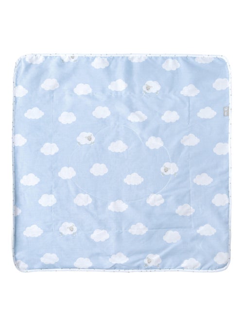 ROBA Manta para bebé "Petit Nuage" - 80 x 80 cm - Azul claro / Blanco - Kiabi