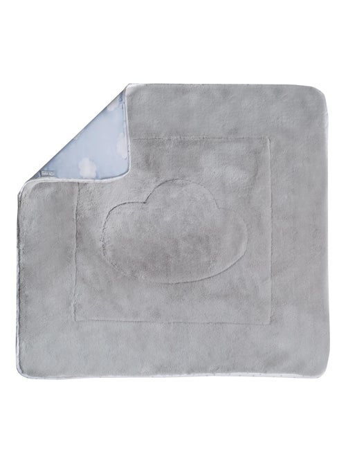 ROBA Manta para bebé "Petit Nuage" - 80 x 80 cm - Azul claro / Blanco - Kiabi