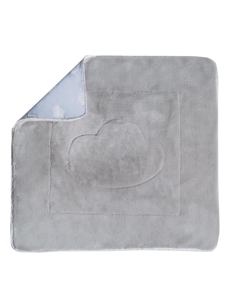 ROBA Manta para bebé "Petit Nuage" - 80 x 80 cm - Azul claro / Blanco Azul claro - Kiabi